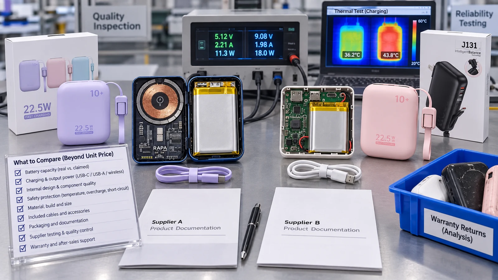 Compare power bank suppliers beyond unit price