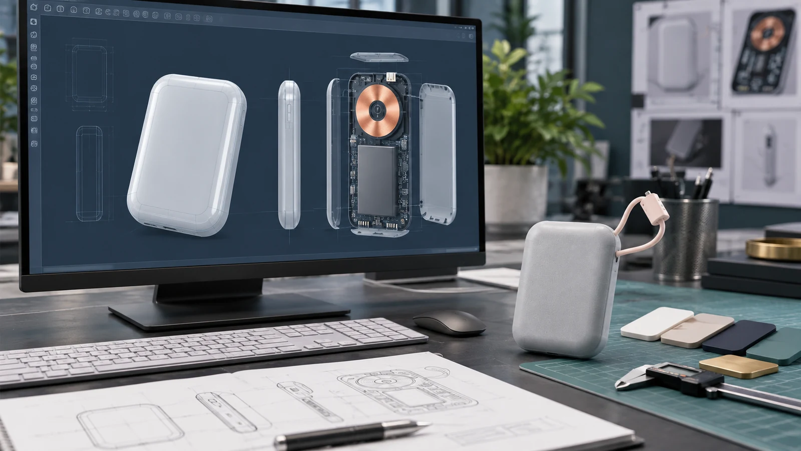 Private mold power bank 3D industrial design review