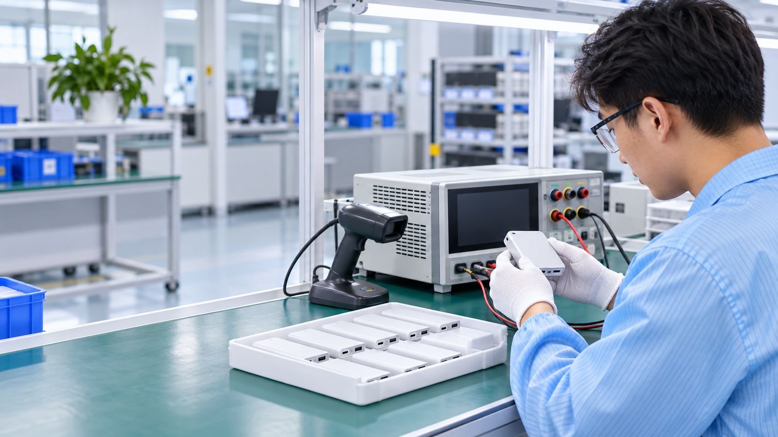 Power bank factory verification and quality testing