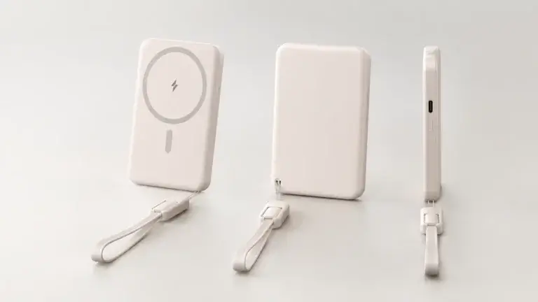 G-TIDE Slim 01 5000mAh magnetic wireless power bank with integrated Type-C cable