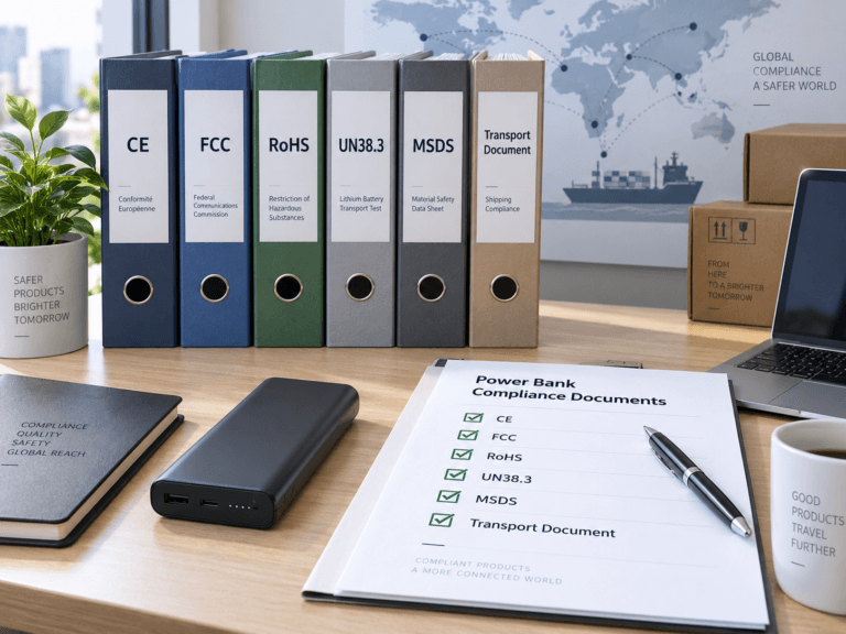 Power bank compliance documents and transport file map