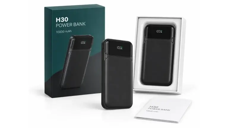 DBASNE H30 power bank packaging hero, full composition