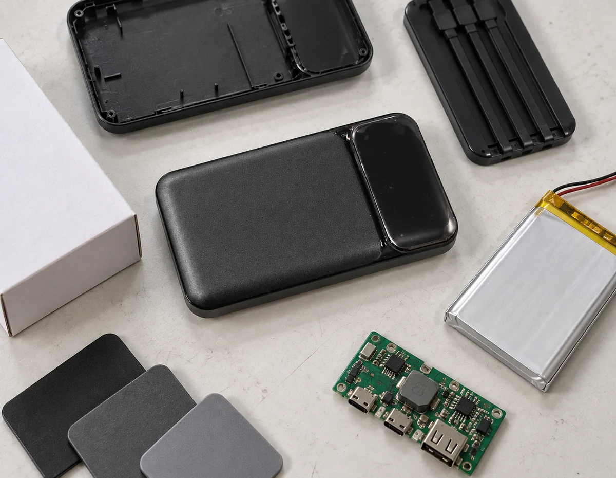 Power bank engineering cell PCB and enclosure layers