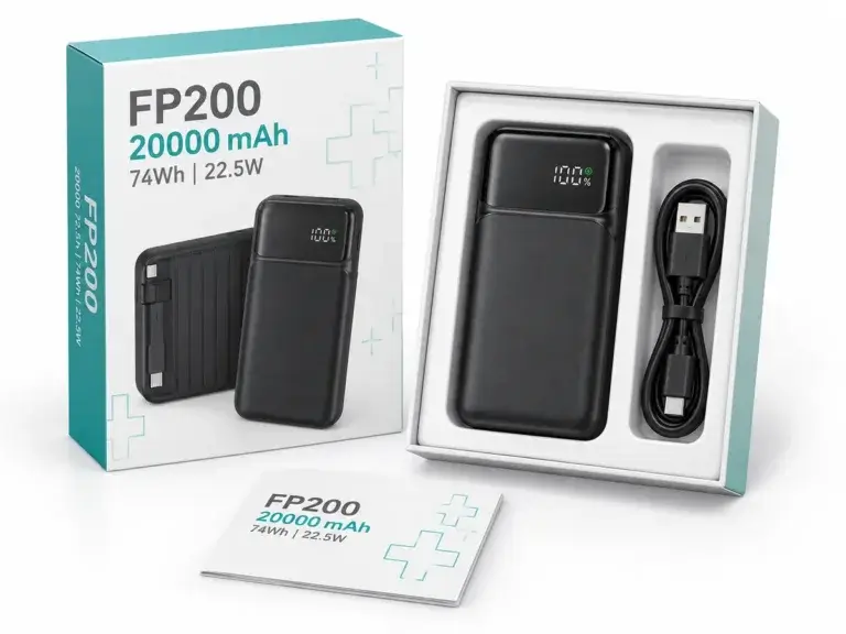 FP200 20000mAh 74Wh 22.5W power bank packaging