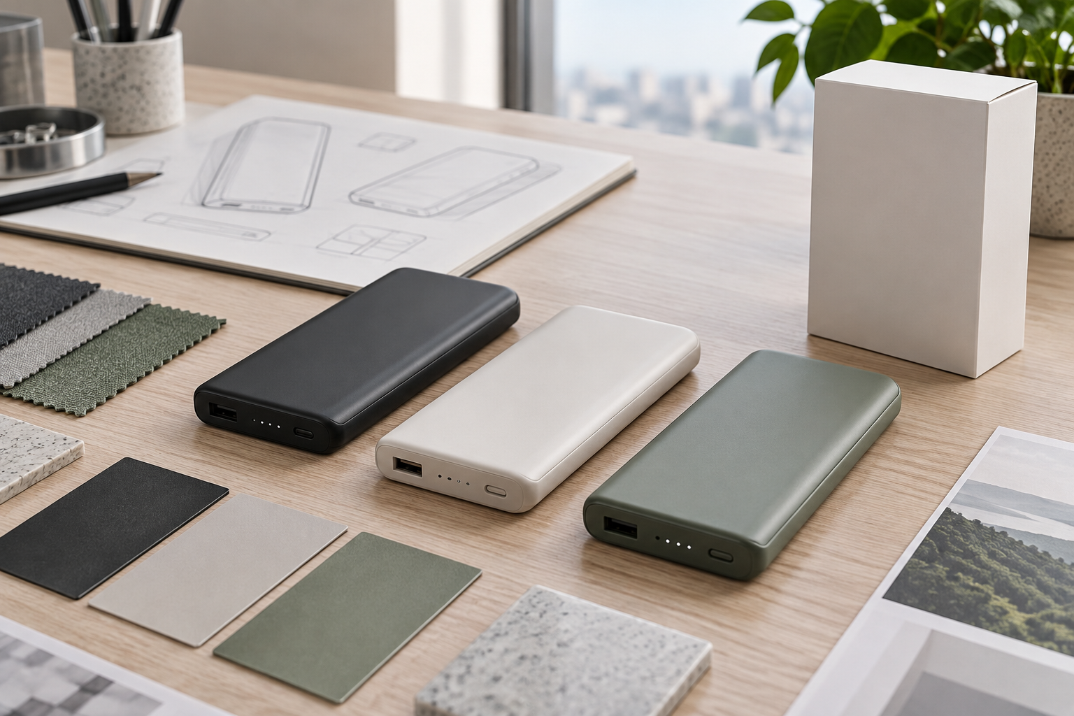 Power bank mechanical CMF and packaging specification
